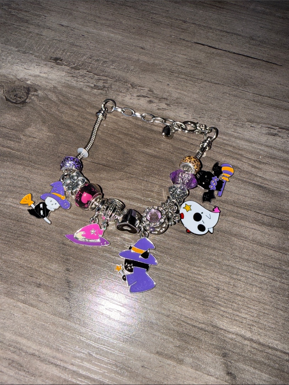 Charm Bracelet in Purple & Pink
